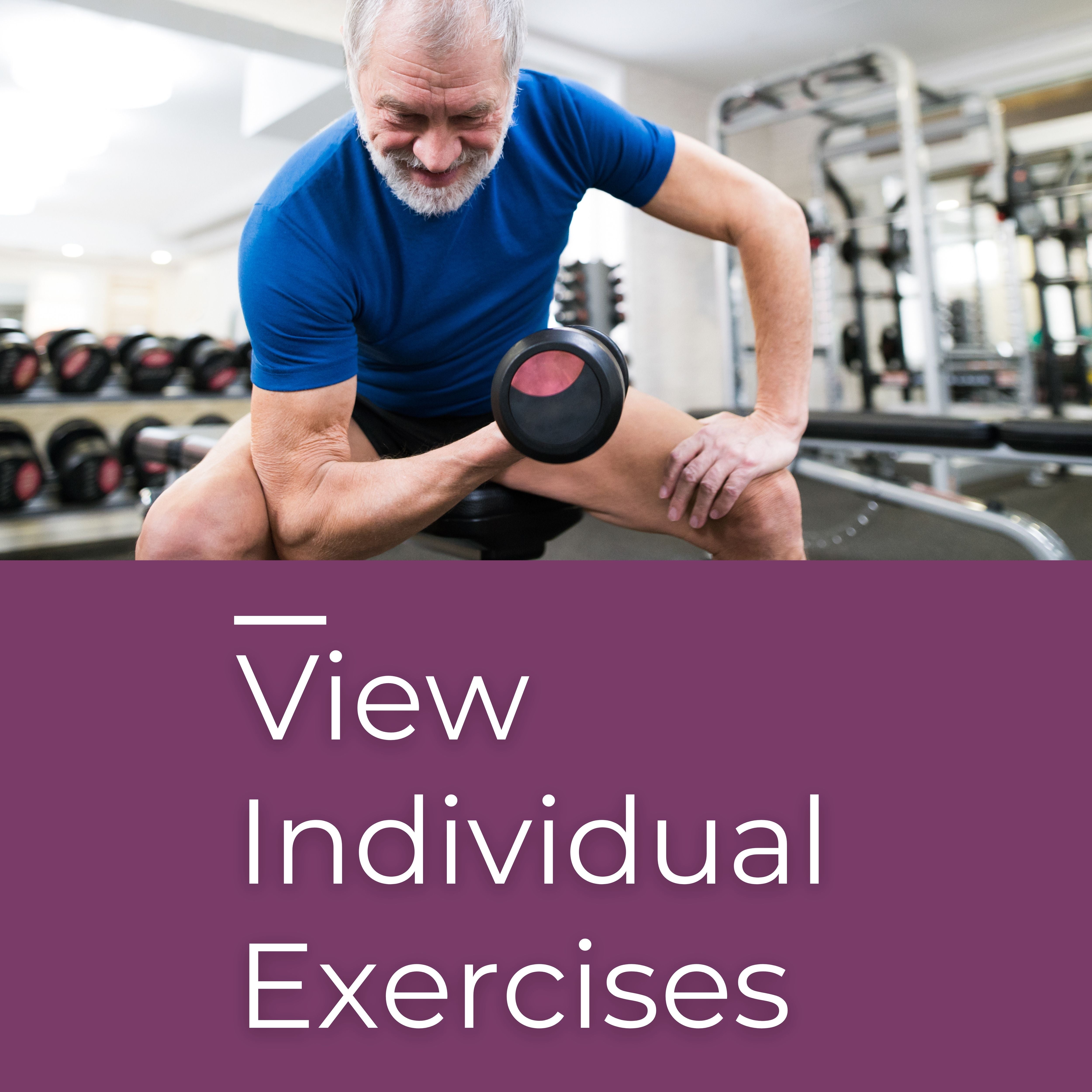 Elderly Man exercising with a dumbbell in a gym setting